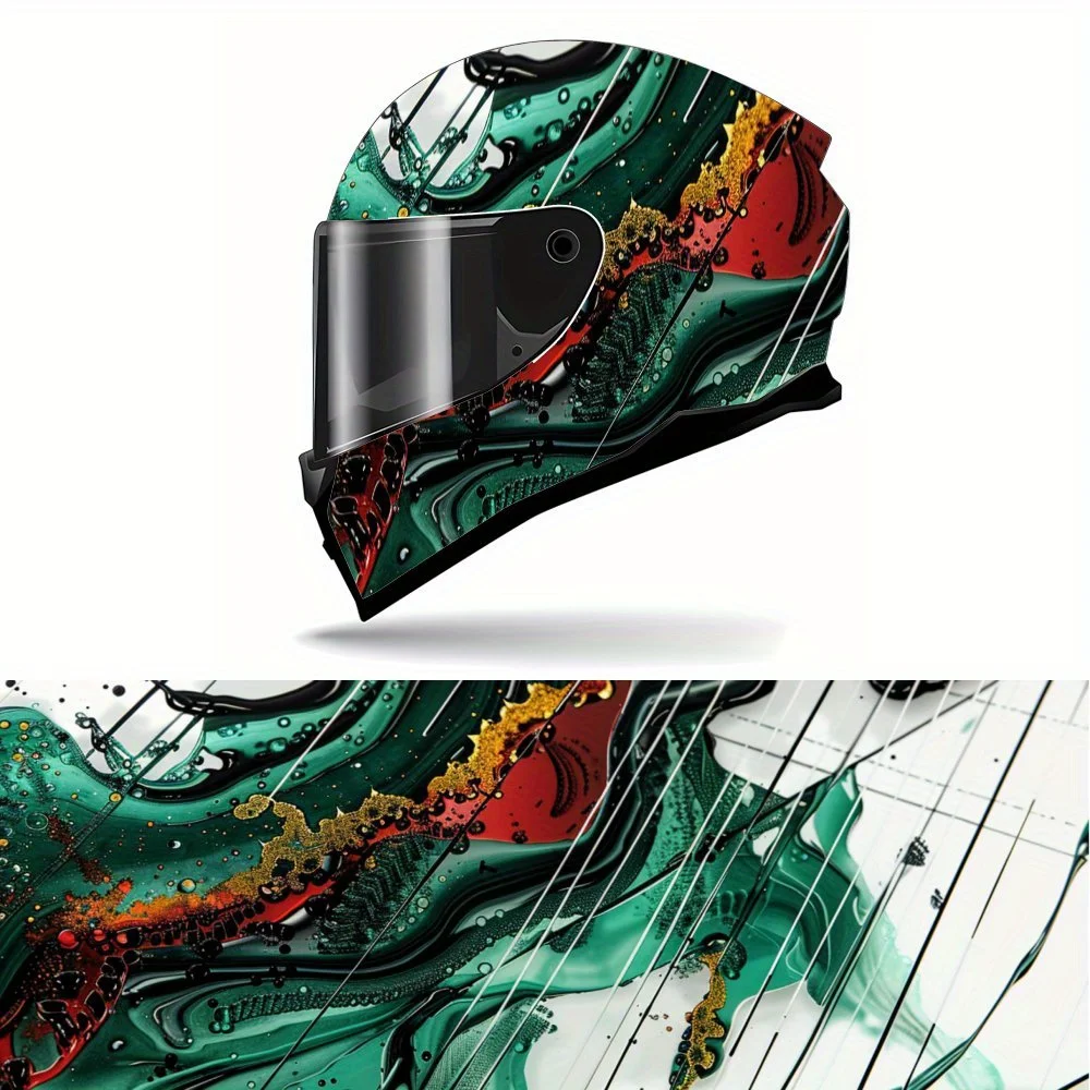 

Colorful Block Line Design Helmet Vinyl Wrap, Waterproof Decals for Motorcycle Bike Helmets, Universal Fit，Personalized Motorcyc