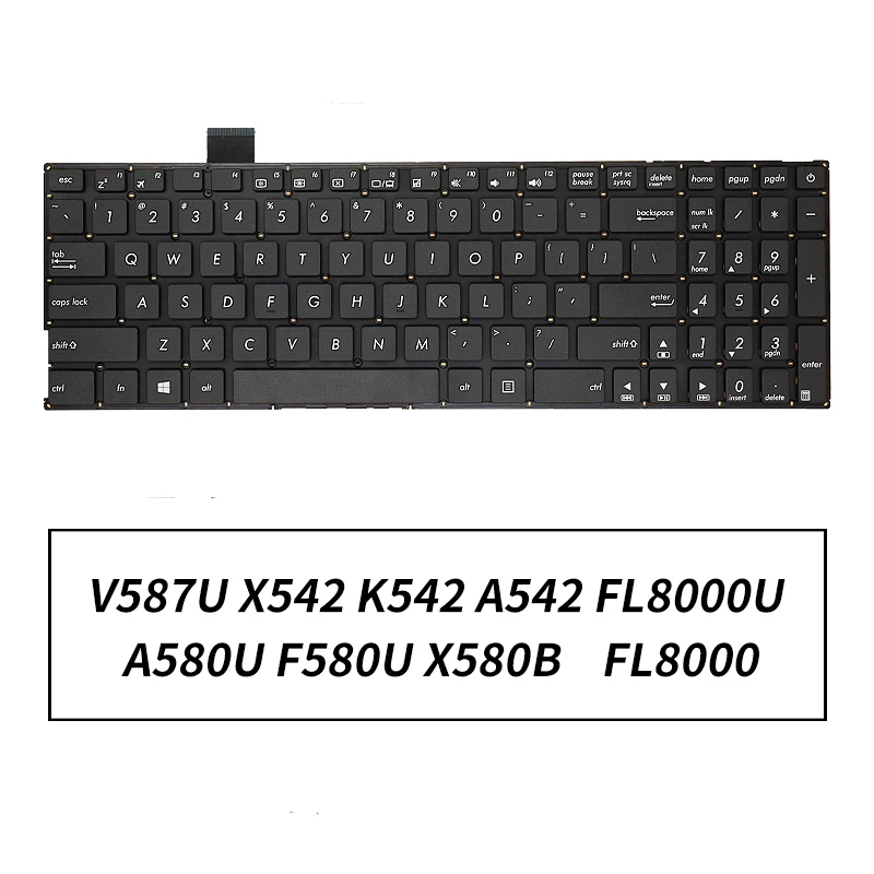 NEW Original Laptop Keyboard For ASUS X542 K542 A542 X542U FL8000 A580U F580U X580B V587U V587U