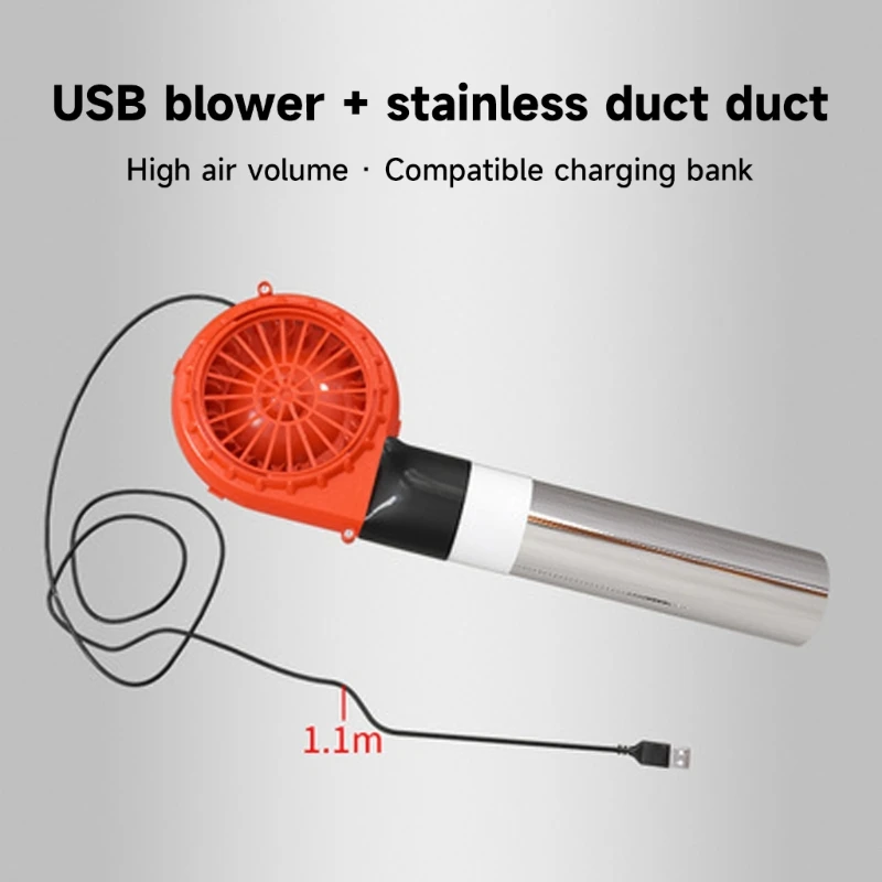 Portable BBQ Fan Air Blower Handheld Battery Powered Barbecue Fan Air Blower Outdoor Camping Picnic Grill Cooking Tool