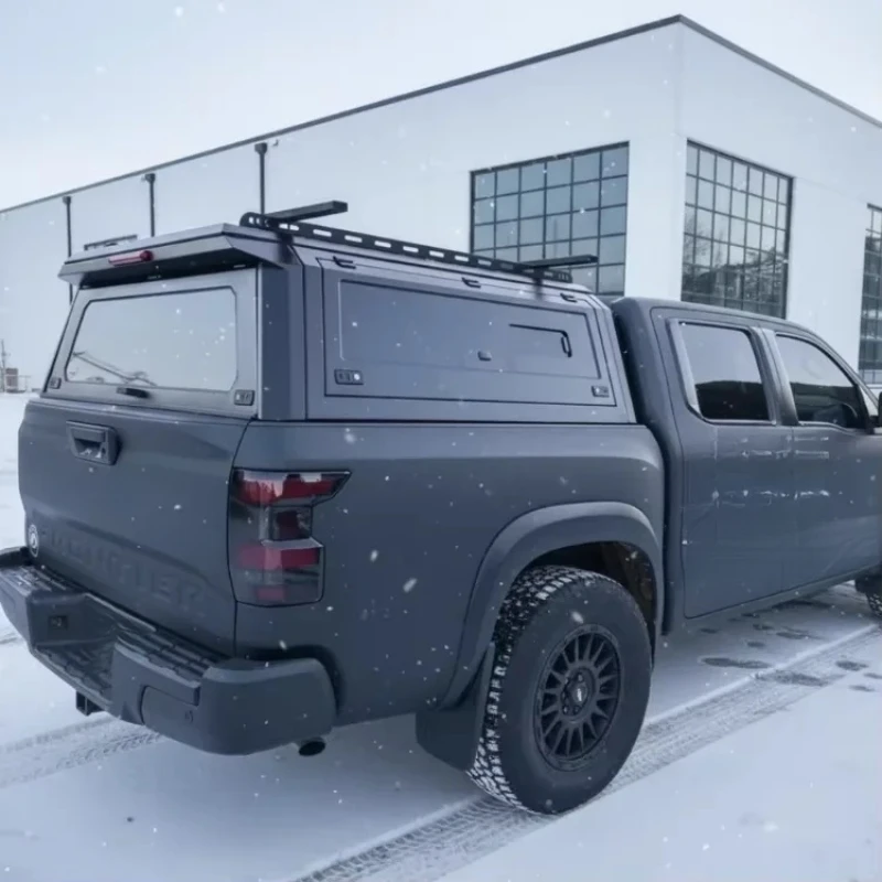 High Quality 4x4 Waterproof Multifunctional Pickup Truck Canopy Bed Cap Topper with Dual Sliding Windows