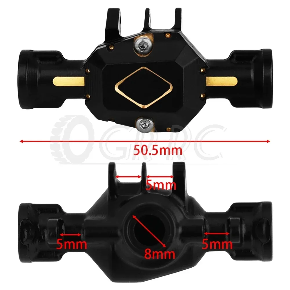 모든 황동 프론트 리어 액슬 하우징 및 메탈 기어, RedCat 1/18 RC Ascent18 Ascent-18 트럭 모델 업그레이드 부품 액세서리
