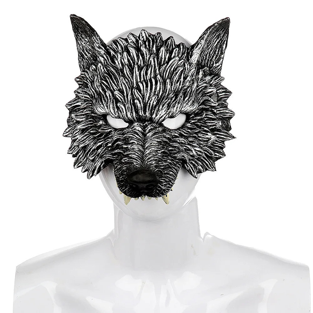

Animal Mask Wolf Mask Halloween Cosplay Props PU Foam Wolf Headwear Party Stage Show Dress-Up Accessories Gift