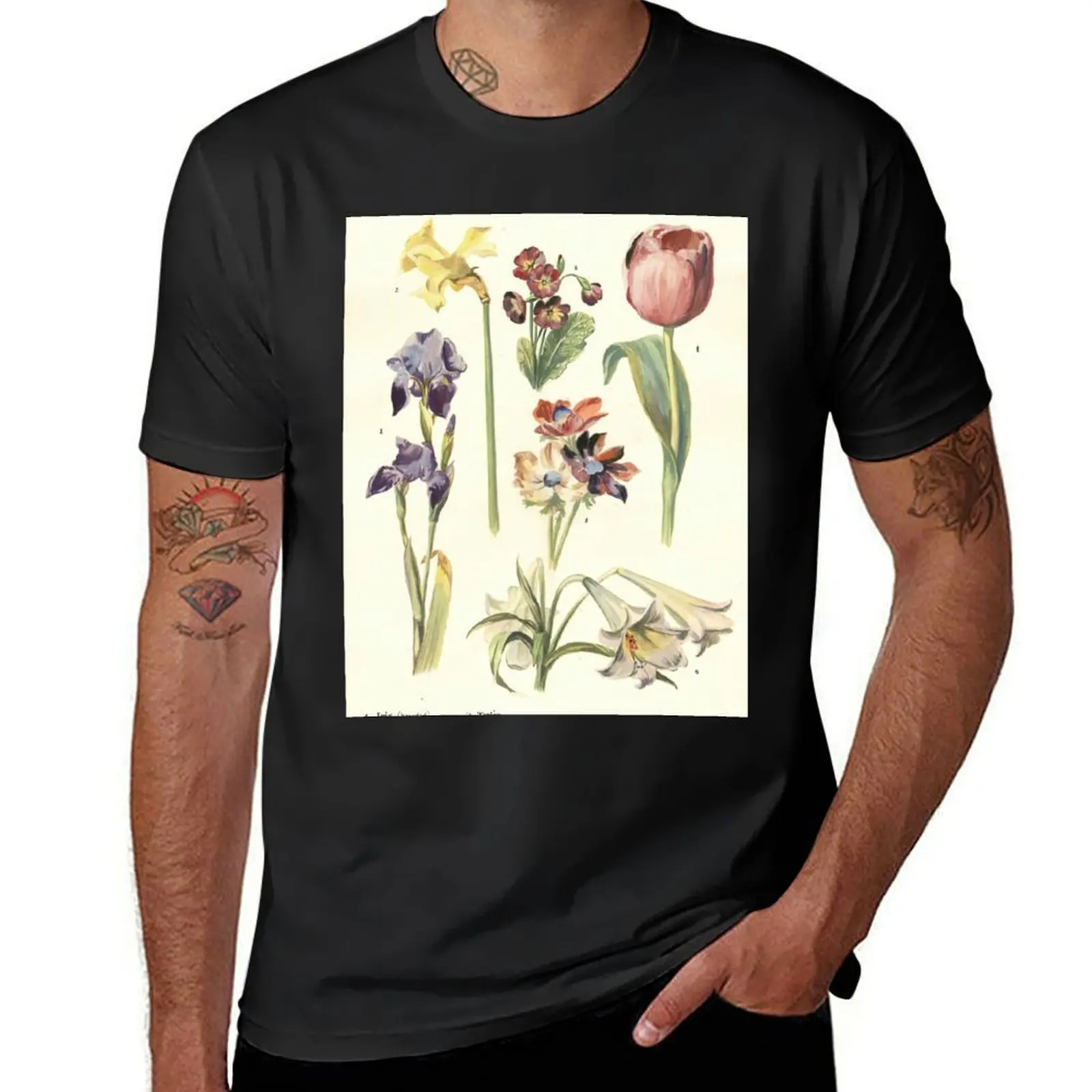 Botanical Watercolour Collection T-Shirt cute tops summer top mens graphic t-shirts