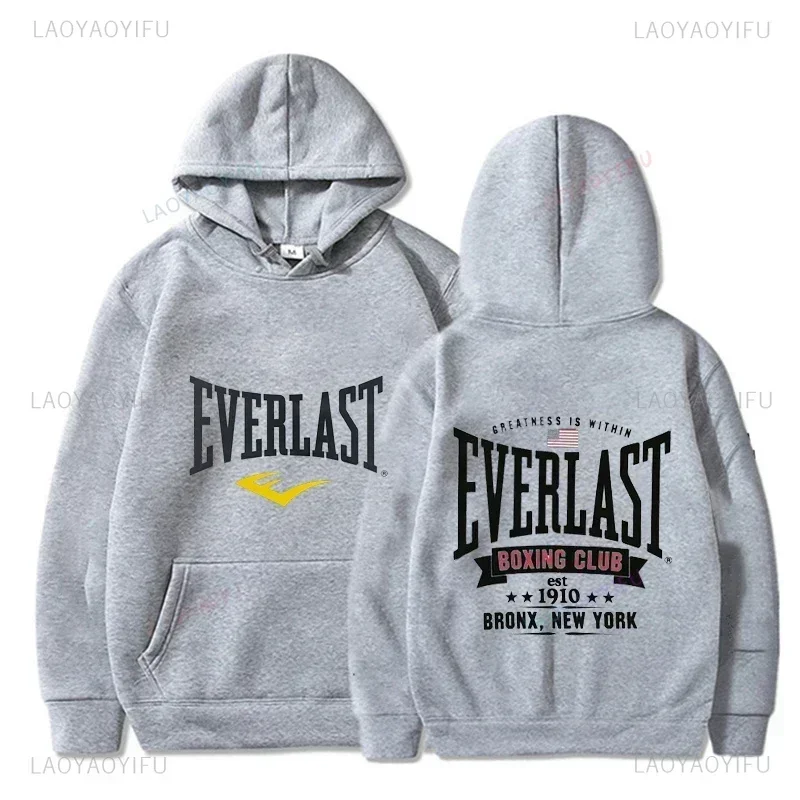 2025 Harajuku Casual Everlast Logo fuente gráfico Sudadera con capucha invierno hombre sudadera productos populares clásicos venta ropa de calle tendencias