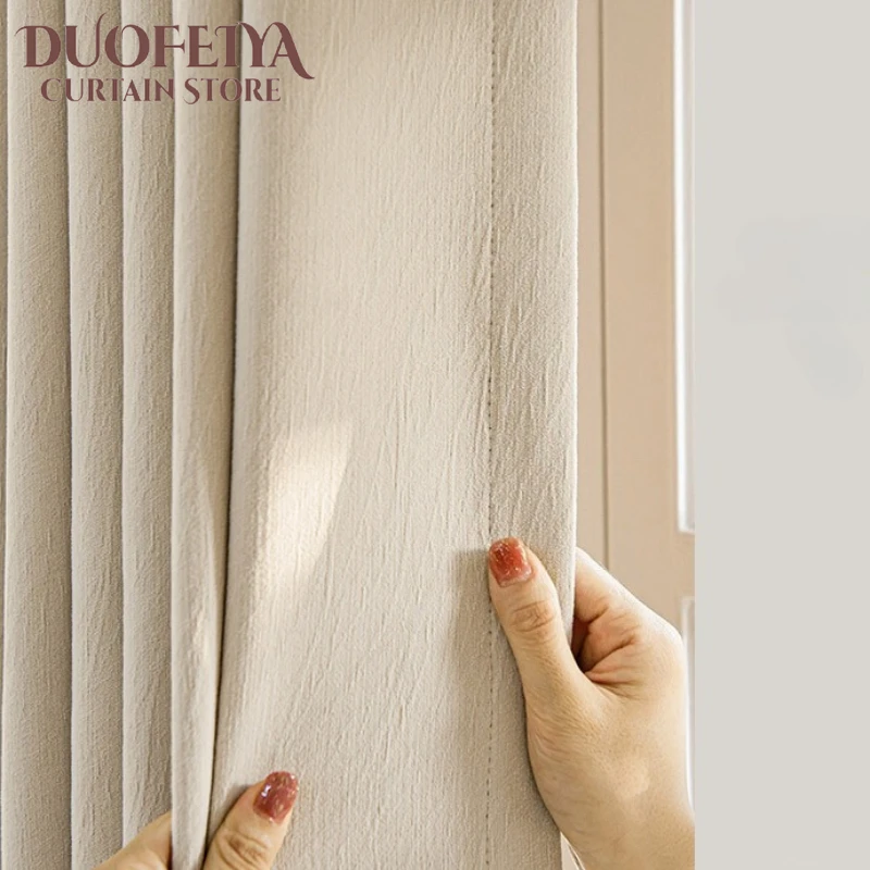 

Jacquard Chenille Cheese Cashmere Thickened Blackout Curtains for Living Dining Room Bedroom Custom Size Partition Decoration