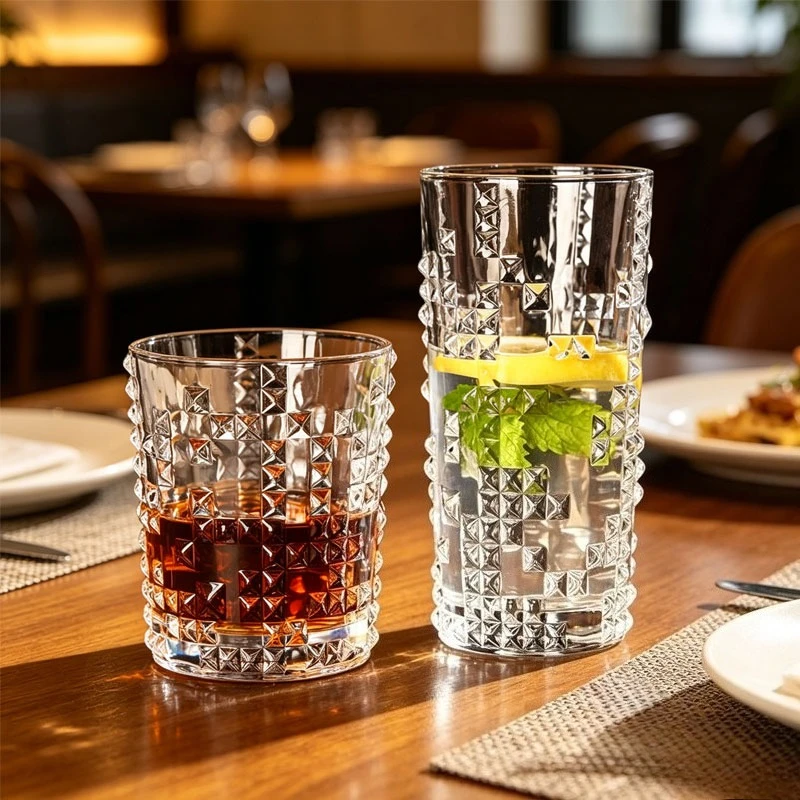 

315ml/350ml Diamond Relief Glass Cup Luxury Wine Glasses Party Glassware High End Cocktail Glass Beverage Cup Foreign Wine Cup