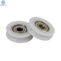 U Groove 625 Round Pulley Ball Bearing Wheel Roller For Door Windows Shower Pulleys Drawer POM Guide Wheel