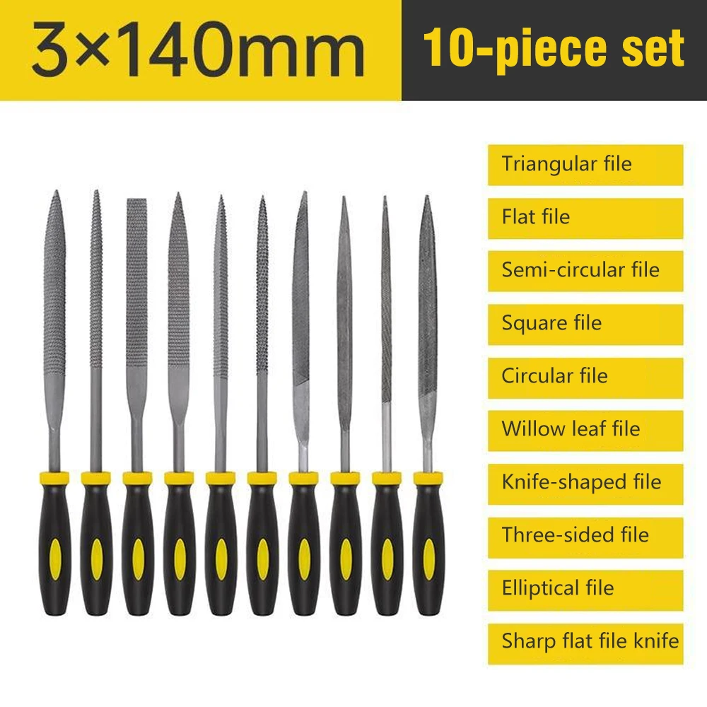 

File Set Grinding Tools Non-Slip Handles Small Shorty Medium Tooth Half Round Pliers Hand Tools for Filing Wood Plastic Models