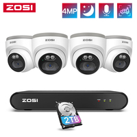 ZOSI C220 8CH 4MP 2.5K PoE Home CCTV Security Camera System 8CH 5MP 3K NVR 4MP(1440p)Dome IP Surveillance Cameras Outdoor Indoor