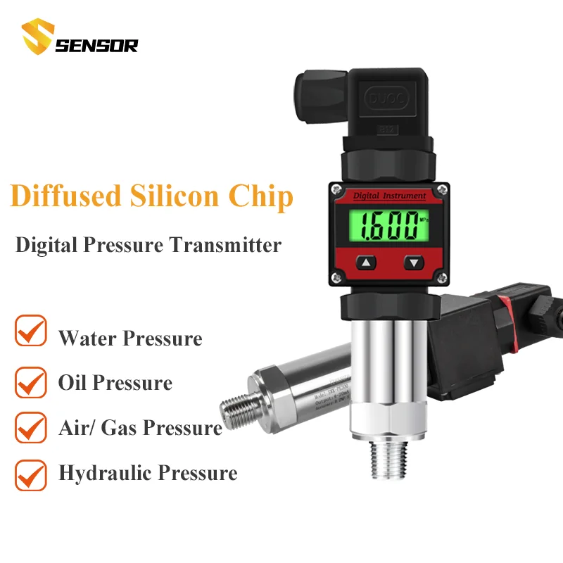 Transmissor de Pressão Sensor com Display Lcd Transdutor de Pressão Opcional Splay g1 24v 420ma 02 0600bar
