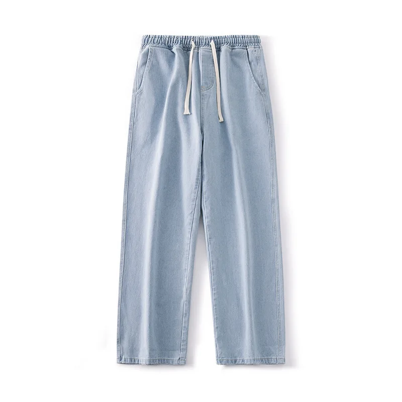 Neue Sommer-Jeans für Jungen, locker geschnitten, gerade Beine, leichte, weit geschnittene Hose, lässige Sporthose für Herren, atmungsaktiv, für den Alltag und Pendeln. – Detail 5
