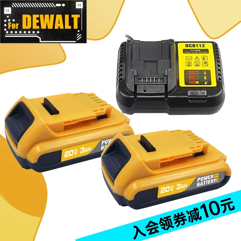 1-3piece 20V 3.0Ah 6.0Ah 9.0Ah DCB200 18650 Replacement Li-ion Battery for DeWalt MAX DCB205 DCB201 DCB203 Power Tool Batteries