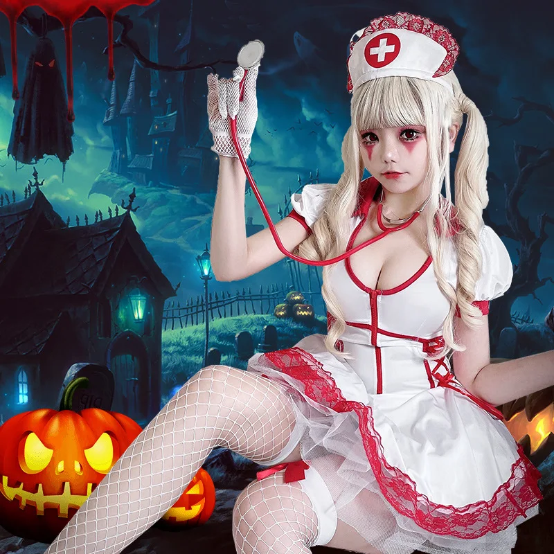 

Костюм для взрослых на Хэллоуин, платье медсестры Мэри, костюм зомби ужасов, костюм доктора, сексуальная пряная девушка, карнавальное сценическое представление