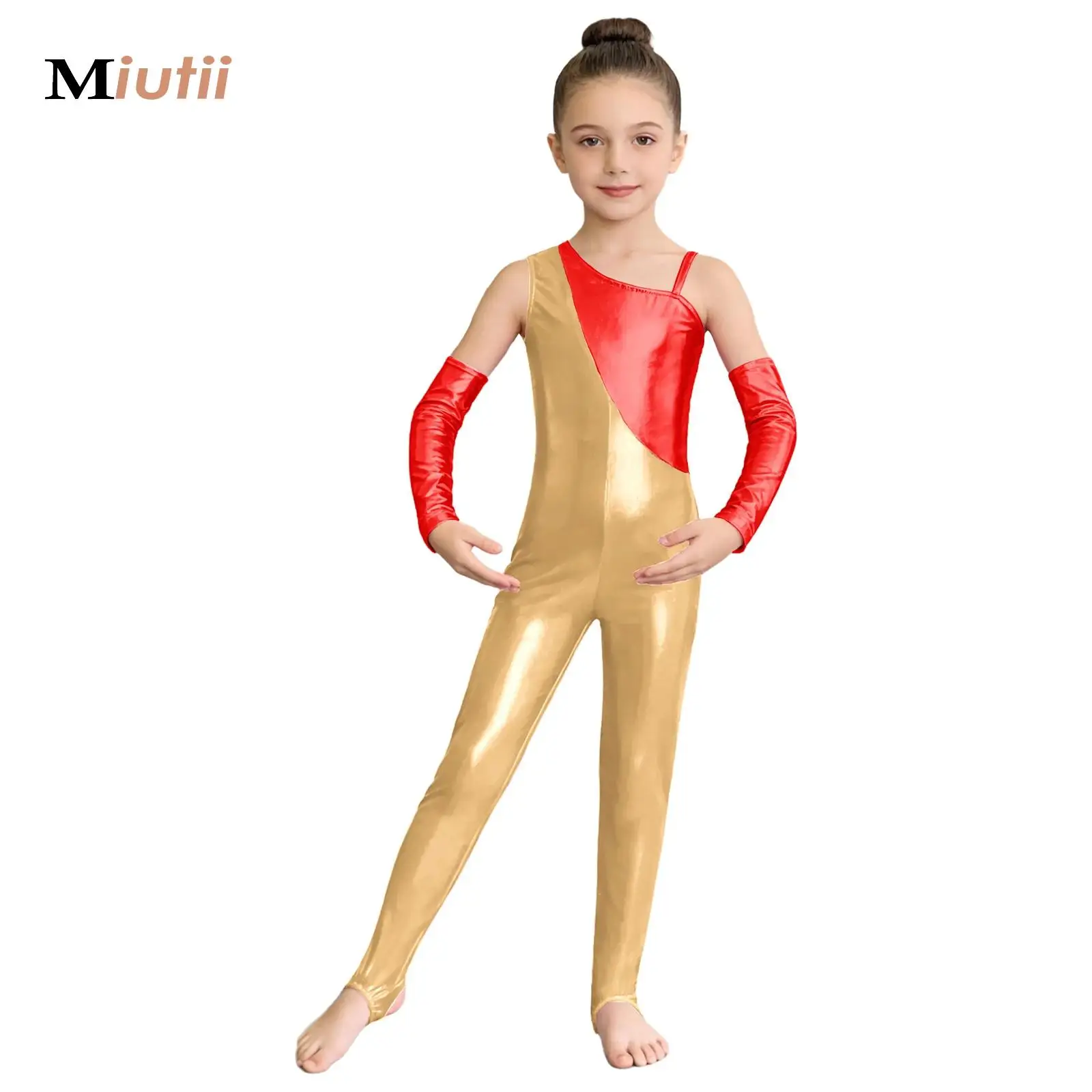 

Детские блестящие металлические балетные танцевальные костюмы, комбинезоны с боковой молнией, гимнастический комбинезон, сценическая перфорация, костюмы на Хэллоуин, костюмы для косплея