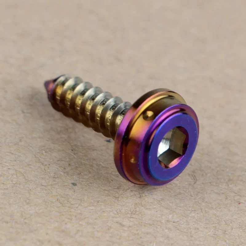 Motorcycle shell tapping screw Blue plated 304 stainless steel outer hexagonal screw hollow big head flange self-tapping screw
