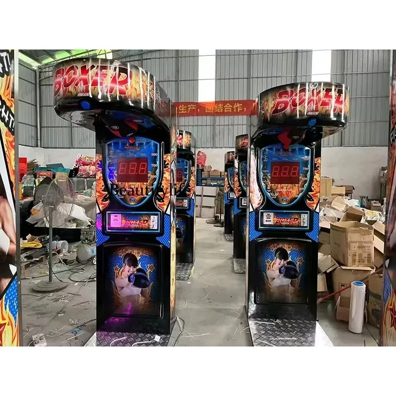 HR Coin-Operated Punch Boxing Arcade Game Machine for Indoor Entertainment Made of Durable Fiberglass for Game Centers