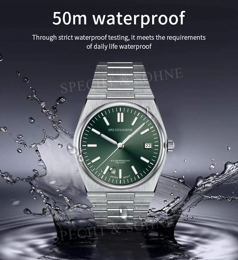 2026 Neuheiten Specht&Sohne Herrenuhren Edelstahl Saphir Klassische Quarz Herrenuhr Relogio Masculino 100M Wasserdicht – Detail 13
