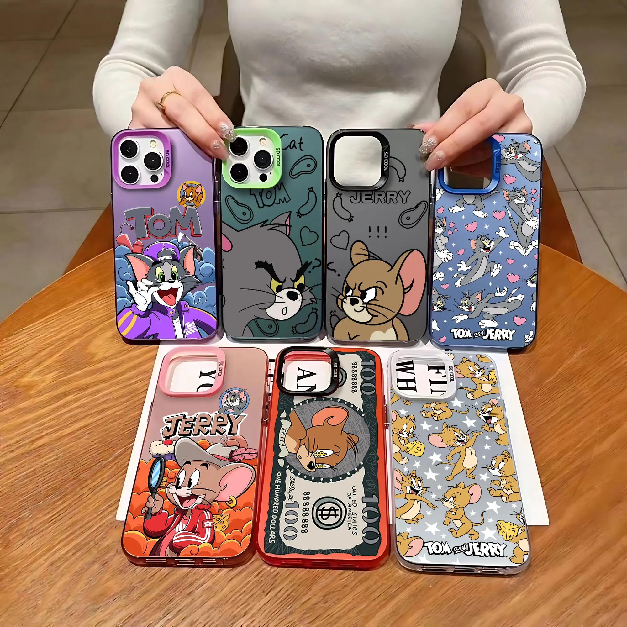 Cartoon T-Tom And J-Jerry For iPhone 16 15 14 13 12 11 ProMax XS Max XR 7 8 Plus Phone Case Shockproof Soft Silicone Back Covers