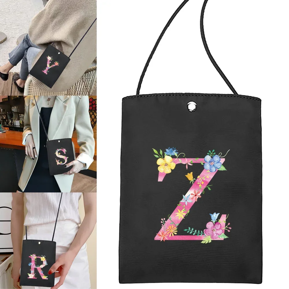 Pink Series Print Mobile Phone Bags Small Shoulder Bag Women Mini Messenger Purse Lady Wallet CrossBody Pack Female Sport Wallet