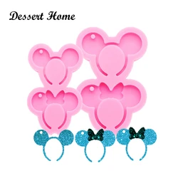 DY0189 Shiny Glossy Mouse Headband Epoxy Resin Molds For Jewelry , Mouse Ear for Headband Diy Silicone Keychain Mold Resin Craft