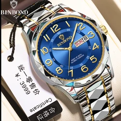 BINBOND Top Luxury Men Watches Business Top Brand Man Wristwatch Waterproof Luminous Date Week Quartz Men's Watch High Quality