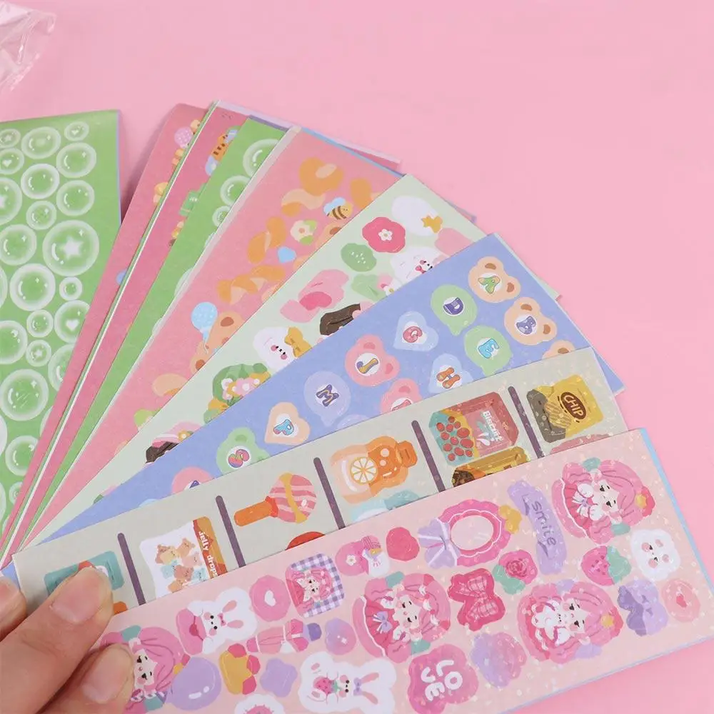 Full Set Goo Card Sticker Set Scrapbooking DIY Handbook Material Sticker DIY Keyring DIY Keychain Making Kit Guka Sticker Set