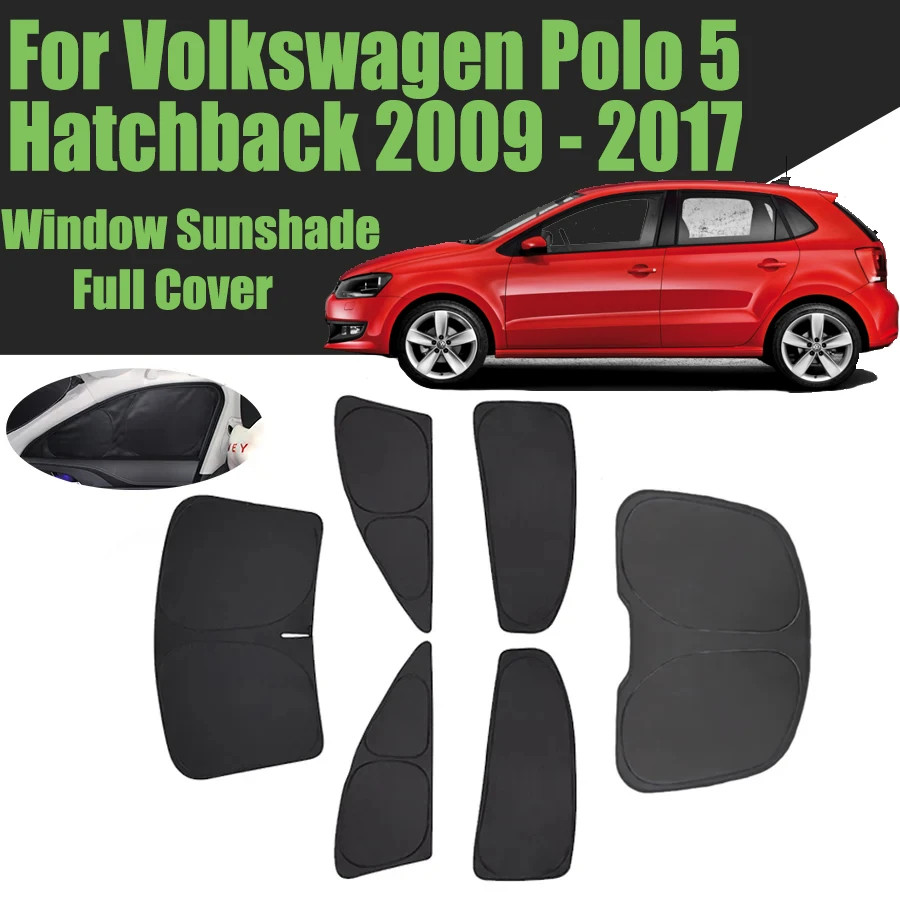 

Custom Car Window Sunshade For Volkswagen Polo 5 Hatchback 2009 - 2017 Full Cover Privacy Blind Curtain Front Windshield 2012