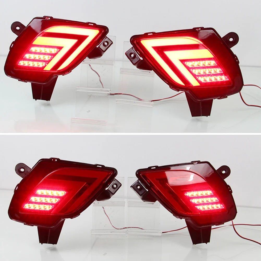 

Pair Auto LED Rear Bumper Reflector Lights Driving Brake Warning Dynamic Turn Signal Lamps For Mazda CX5 CX-5 2012 - 2016 DC12V