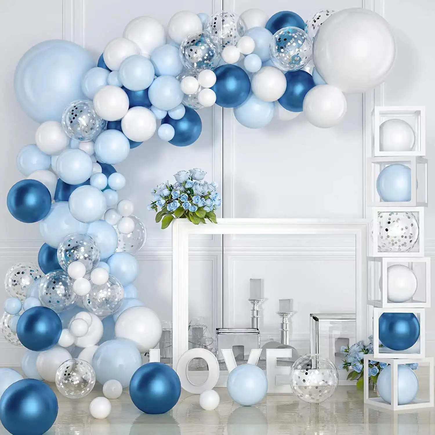 

Blue Ocean Makaron Latex Balloon Set Children'S Birthday Party Wedding Holiday Scene Decoration