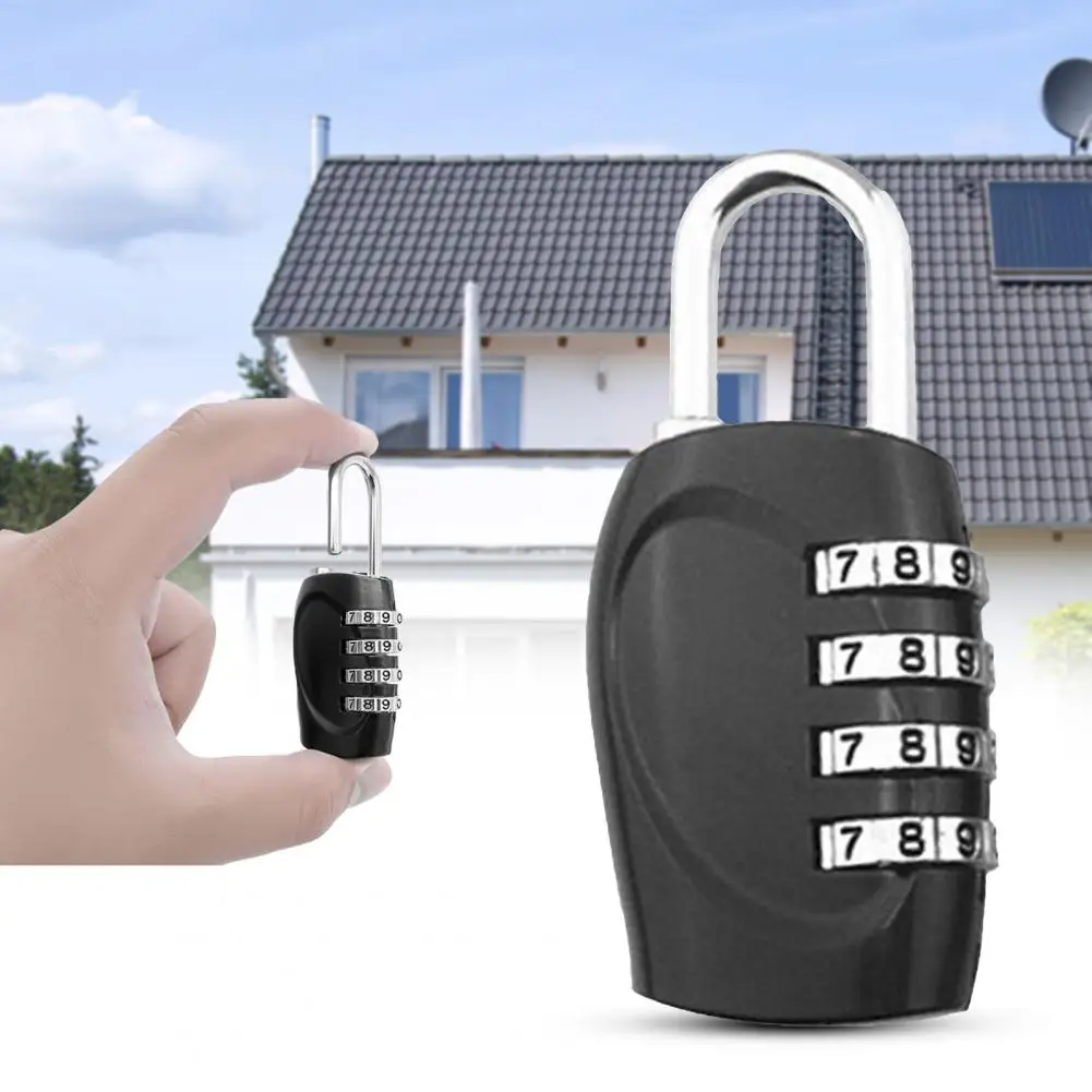 Durable  Good Suitcase 4 Dial Digit Password Lock Padlocks Lightweight Suitcase Padlock Wide Application   Home Supplies