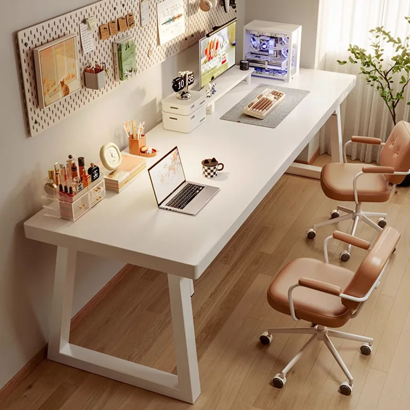 Double learning computer desk, student home bedroom, simple and modern