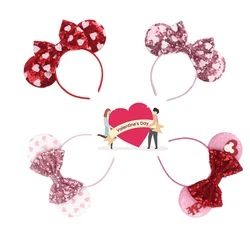 New Valentine's Day Mouse Ears Headband For Girls Women Sequins Love 5
