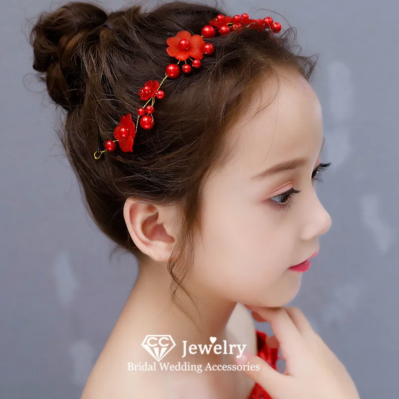 CC diademas con forma de flor para mujer, accesorios para el cabello, tocado de boda, diademas de Color rojo y blanco, vestido de graduación, tocado de fiesta su120