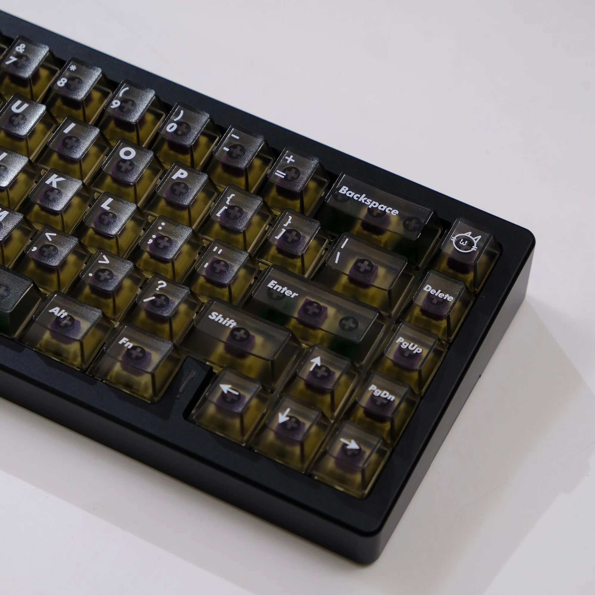 122 Keys Transparent Matte Crystal Keycaps Grey Foggy Double Shot ABS Keycap Cherry Profile for MX Switches Mechanical Keyboard