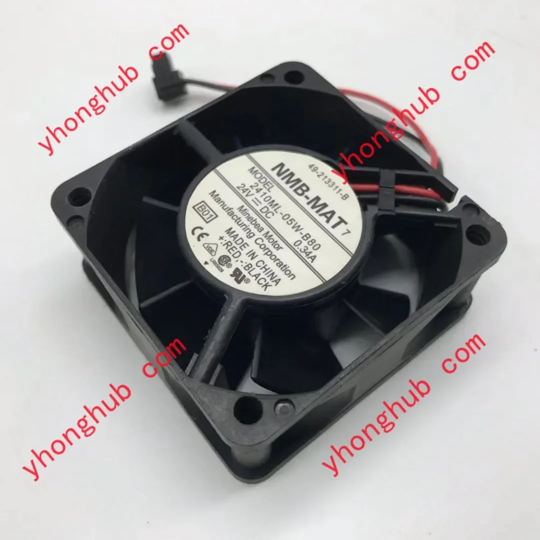 NMB-MAT 2410ML-05W-B80 B01 DC 24V 0.34A 2-Wire 60X60X25mm Server Cooling Fan