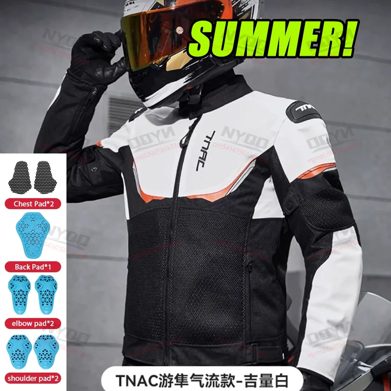 

Summer Men Motorcycle Jacket Reflective Anti-collision Coat Motorbike Riding Jacket Male Moto Protective Gear Jacket Breathable