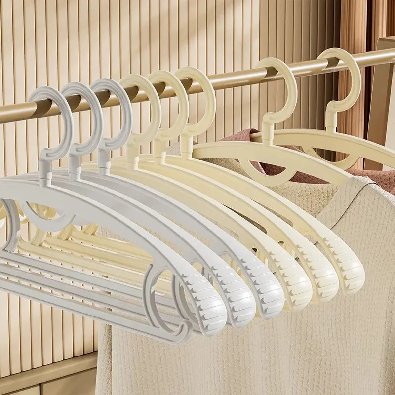 5pcs Adult Wide Shoulder Thickened Non-slip Clothes Hanger Household Clothes Rack Clothes Drying Rack Plastic Clothes Hanger