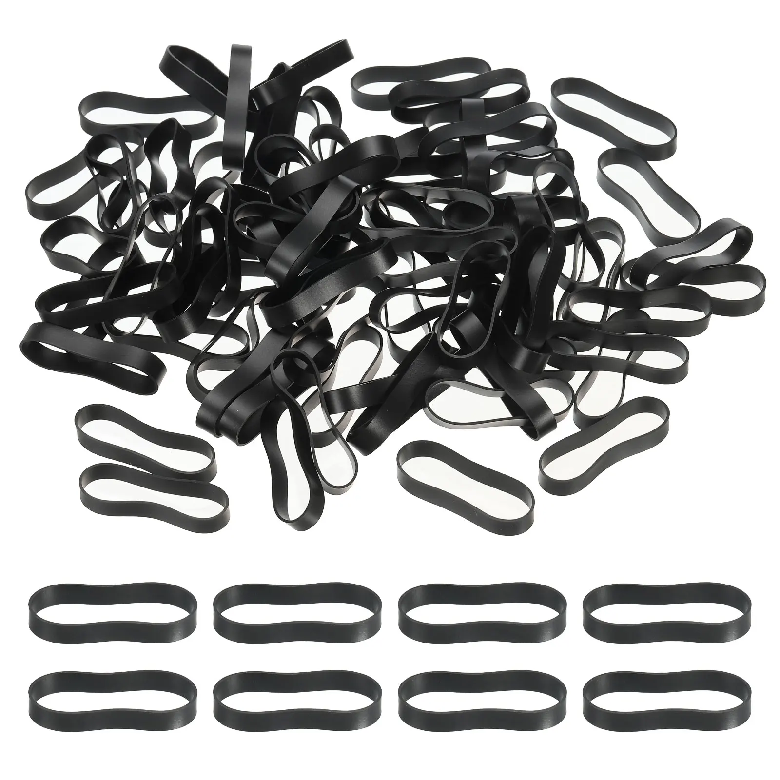 80 Stück 0,9-1,5 Zoll Silikon-Gummibänder Kabelbinder Flache Elastische Gummibänder für Bürobedarf und Kabelorganisation zu Hause