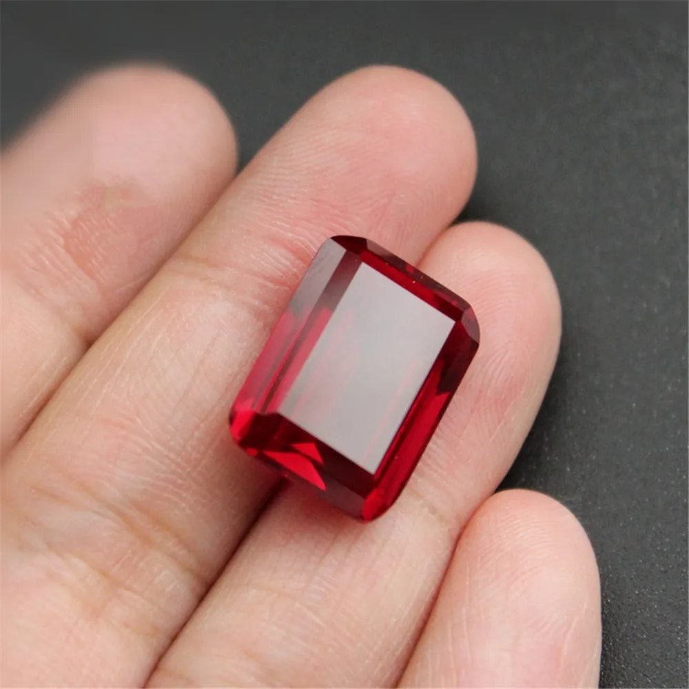 Ruby Rectangle Faceted Gemstone Emerald Cut Ruby Gem Multiple Sizes to Choose