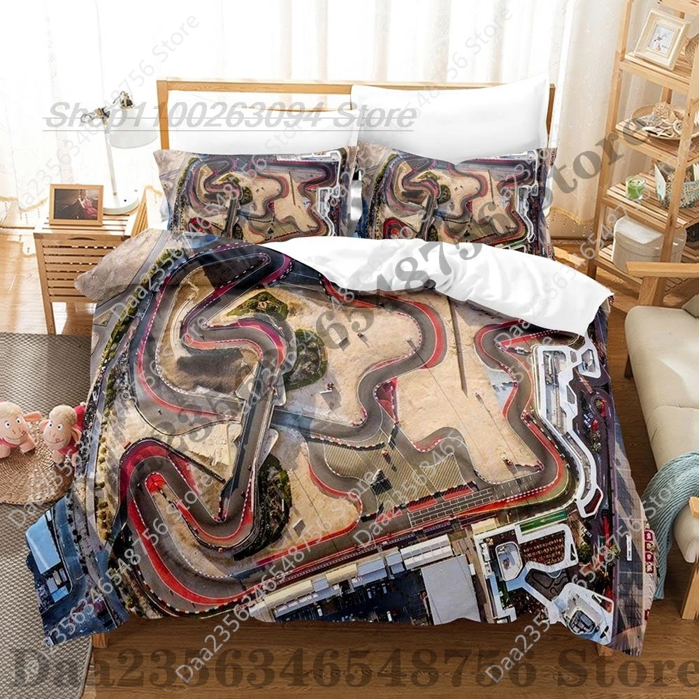 New F1 Race Track Bedding Set Single Twin Full Queen King Size Bed Set Aldult Kid Bedroom Duvetcover Sets 3D 2025 Bed Sheet Set