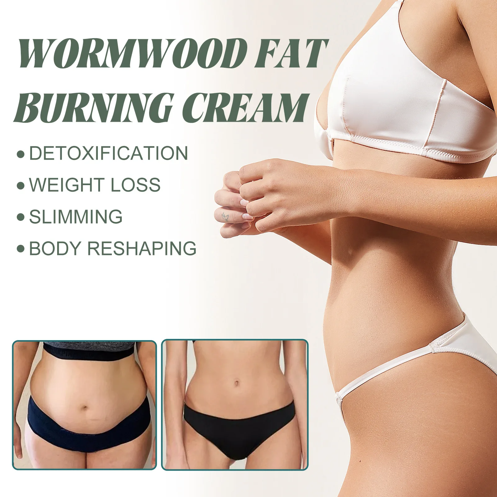 South Moon Wormwood Slimming Cream Fat Burning Abdomen Shrinking Body Firming Fat Reduction Leg Waist Weight Loss Massage Cream