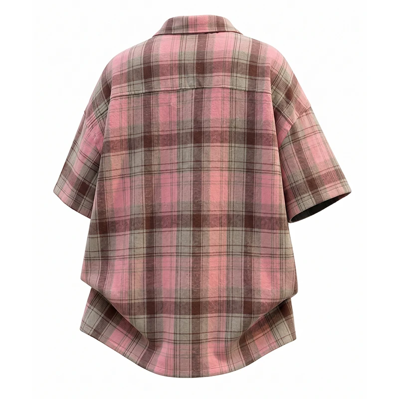 Men's Short-Sleeved Plaid Summer Shirt Casual Breathable Fashion Commuting All-Match Personality Daily Shirt