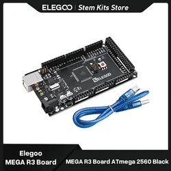 ELEGOO MEGA R3 Board ATmega 2560 + cavo USB compatibile con progetti Arduino IDE conforme a RoHS nero blu