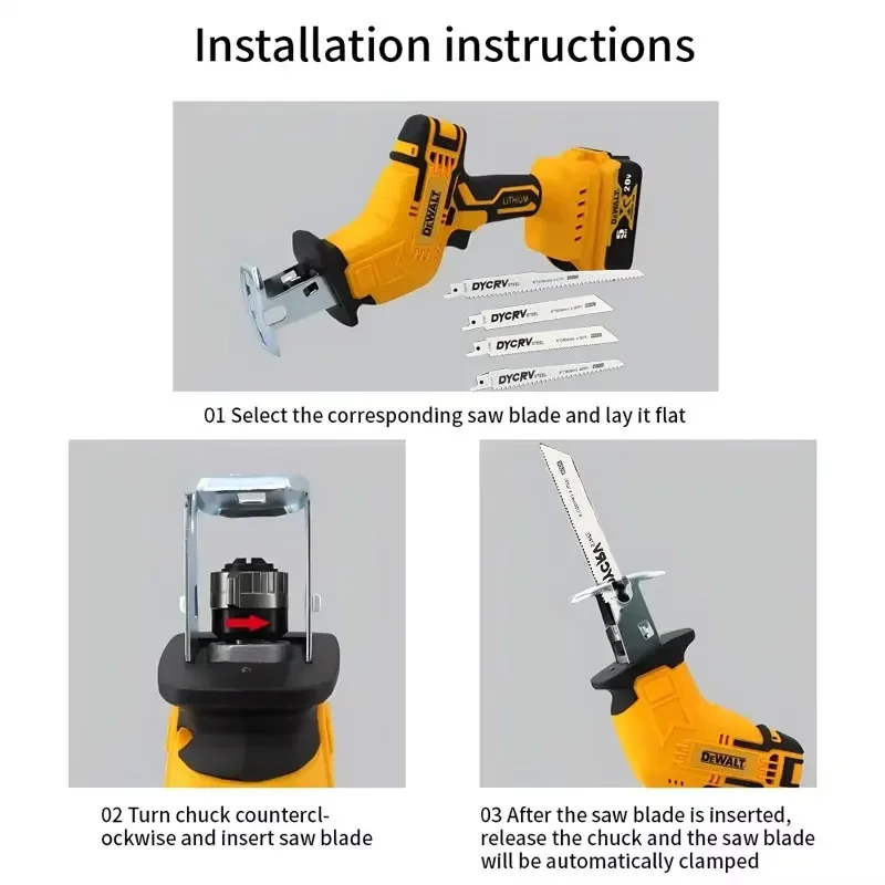 Dewalt 2800RPMเลื่อยลูกสูบไร้สาย 20Vเลื่อยไฟฟ้าไร้แปรงมัลติฟังก์ชั่โลหะไม้ตัดท่อเลื่อยเครื่องมือ