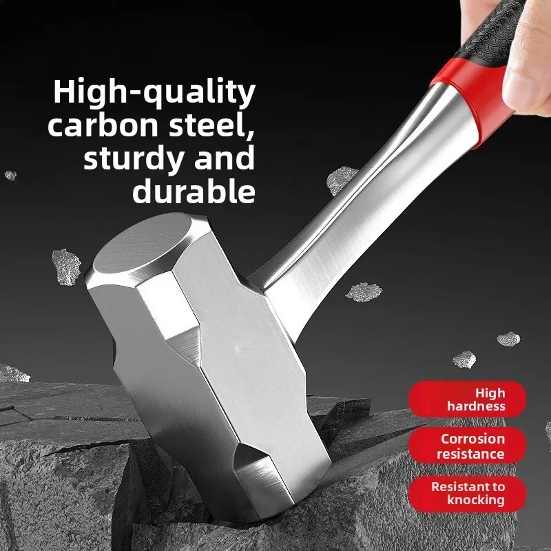 Effective Octagonal Hammer Heavy Duty Solid Integrated Hammer Construction Site Decoration Shock Absorption Hammer
