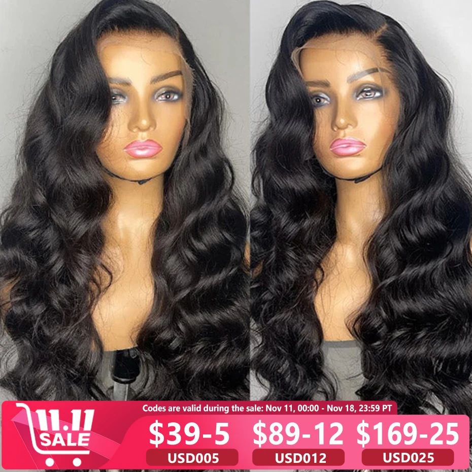 Body Wave Lace Front Wigs Human Hair 180Density 26 28 30Inch 13x6 13x4 HD Transparent Frontal Wig Human Hair 6x4 5x5 Easy-GO Wig