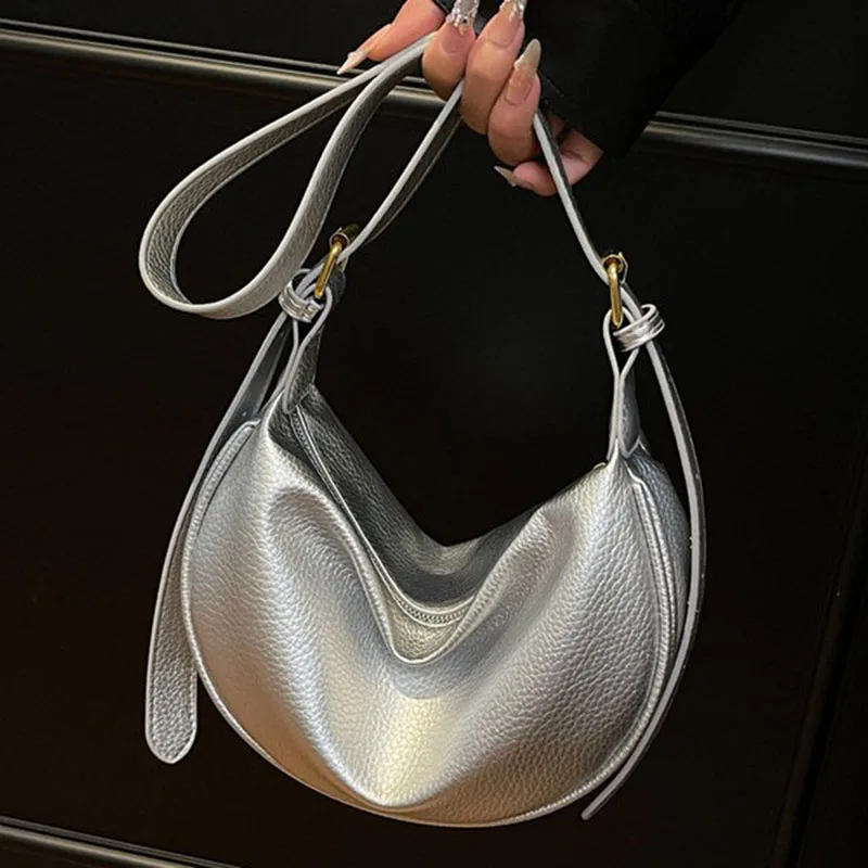 

Женская сумка через плечо в форме клецок, однотонная повседневная маленькая сумка с регулируемым ремешком, большая вместимость для осенне-зимних бродяга