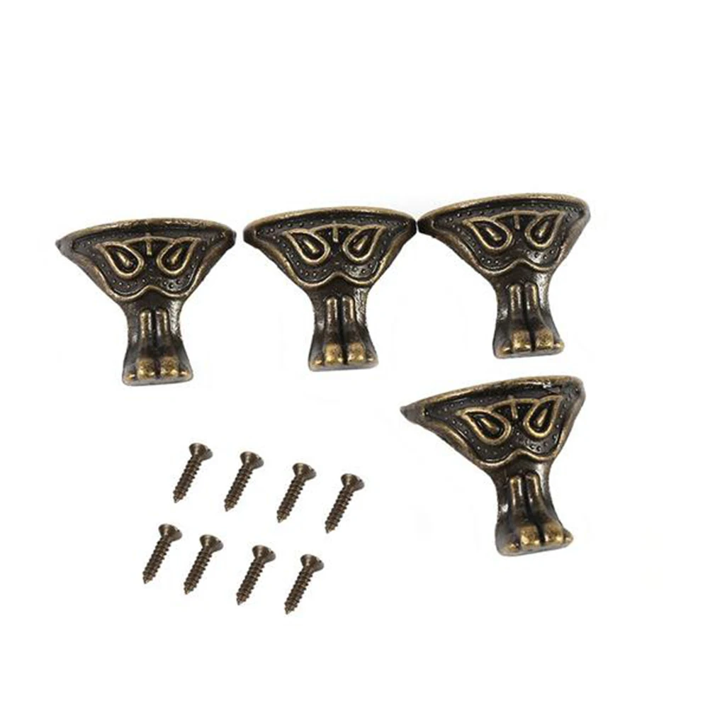 

4 Pcs Protectors Box Corners Decorative Guards with 2 Holes for Wooden Boxes Furniture Legs Protection
