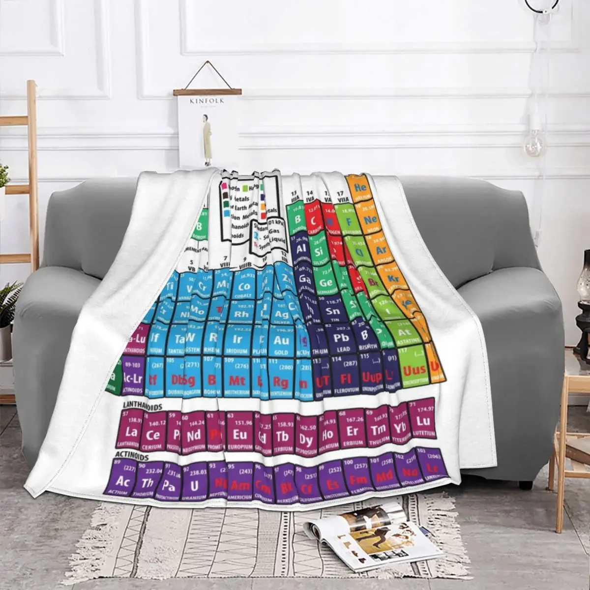 Periodical Table Of Elements Blankets Flannel science mendeleev Lightweight Throw Blankets for Bedding Couch Bed Rug