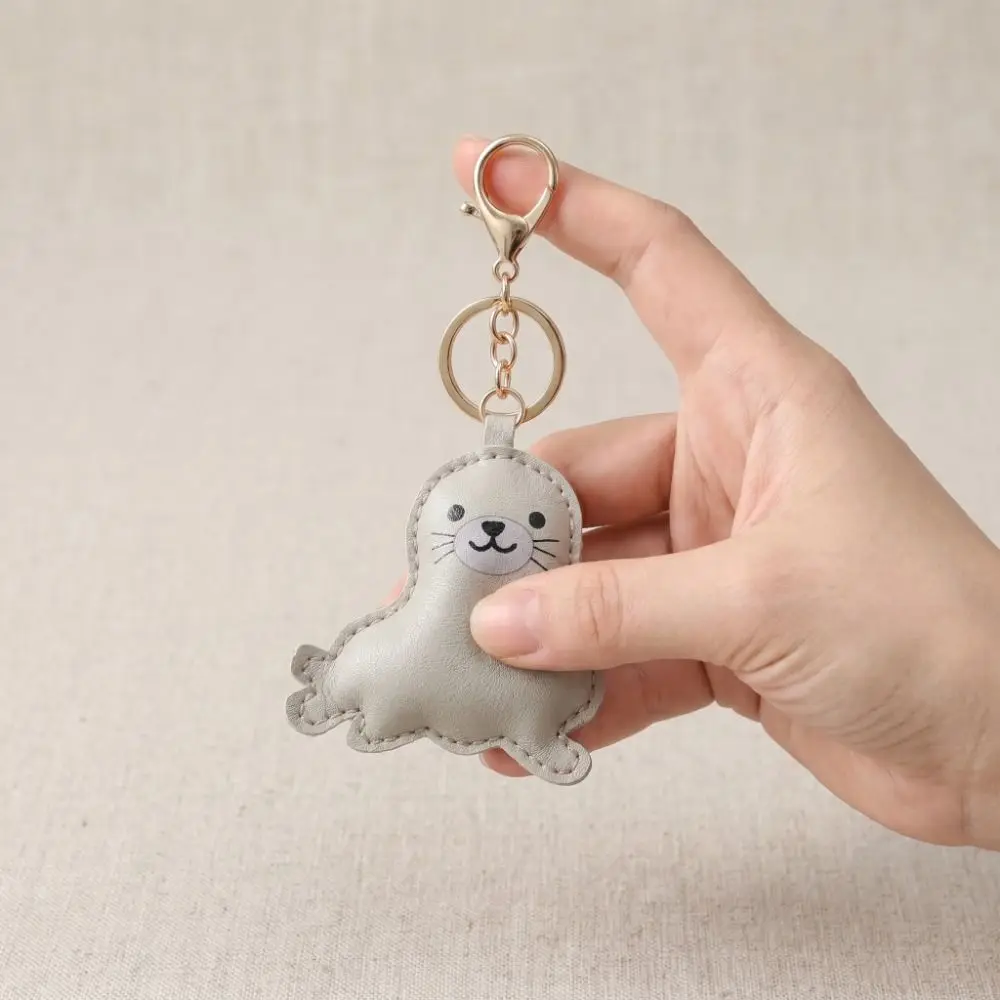 Key Ring PU Leather Sea Lion Keychain Decorators Ornaments Sea Lion Pendant Animal Funny Bag Hanging Gift